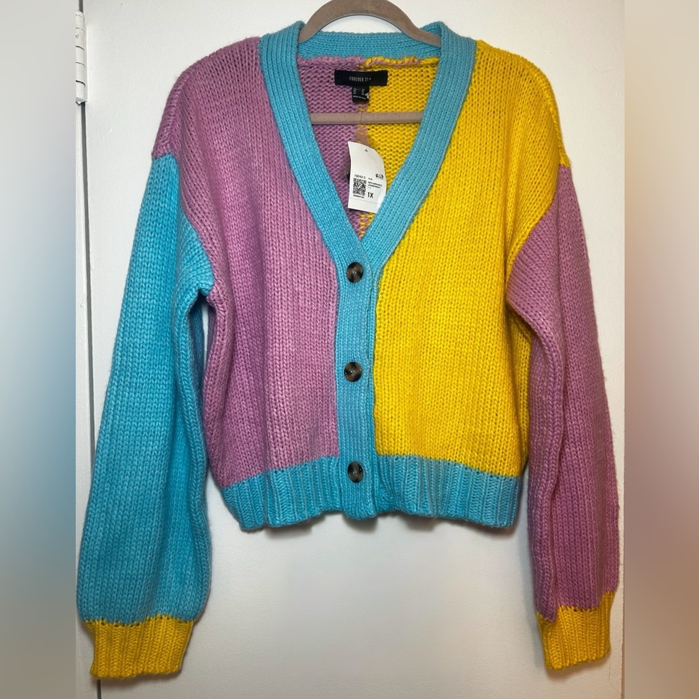 Forever 21 Plus Size Colorblock Cardigan Sweater